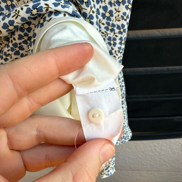 Zara Trafaluc Collection Tie-Strap Mini Dress in Blue/Cream Floral Print | XS - Picture 8 of 8